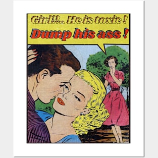 Funny Retro Romance Comic Posters and Art